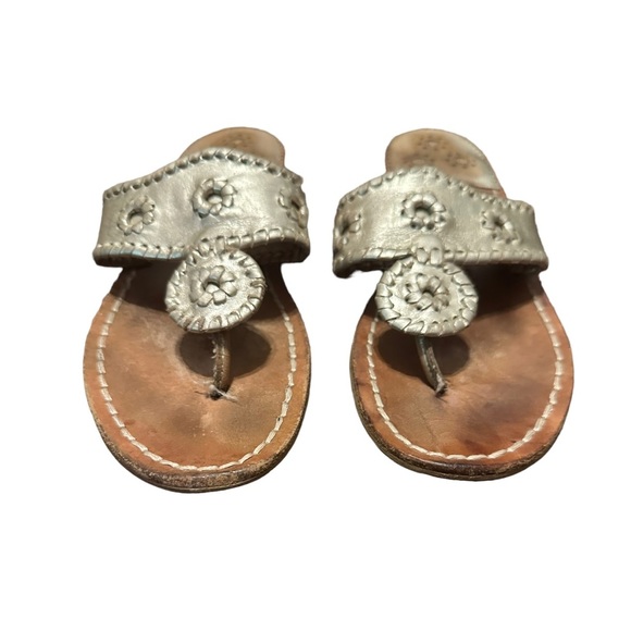 Jack Rogers Original Jacks Flat Gold / Platinum Size 6 - Picture 3 of 8